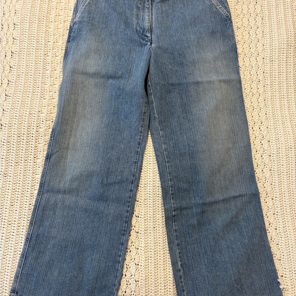 L.L. Bean Women’s medium wash wide leg jeans, size 12, EUC